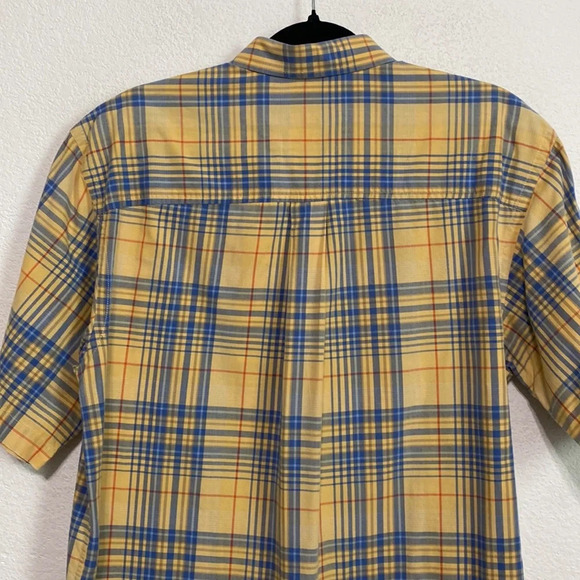 Izod Preppy Saltwater Short Sleeve Business Button Down Plaid Shirt Size M - Picture 7 of 7